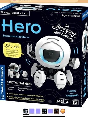 Hero Sound-Sensing Robot Toy - White and Black with Blue Accent